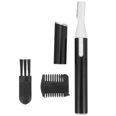 DIYEAH Electric Eyebrow Hair Remover Facial Hair Trimmer for Women Black Electric Eyebrow Razor with Comb Brush Portable Personal Groomer