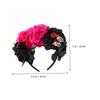 Healifty Halloween Hair Band Peony Rose Flower Headband Red Black Womens Party Hair Accessories for Halloween Costume and Festival view 2