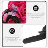 Healifty Halloween Hair Band Peony Rose Flower Headband Red Black Womens Party Hair Accessories for Halloween Costume and Festival view 3