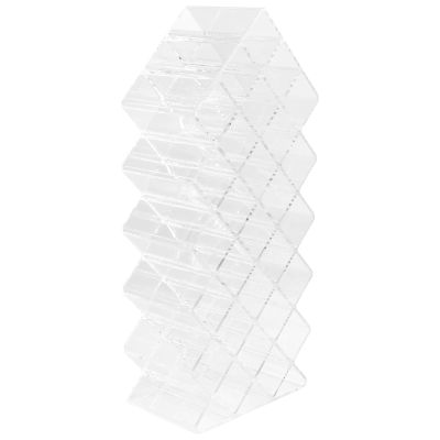 Fish-shaped Lipstick Organizer 28-grid Vertical Cosmetic Storage Rack Makeup Display Stand for Lipstick and Lip Gloss Holder, for Vanity and Travel Use