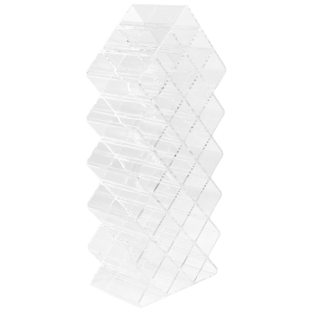 Fish-shaped Lipstick Organizer 28-grid Vertical Cosmetic Storage Rack Makeup Display Stand for Lipstick and Lip Gloss Holder, for Vanity and Travel Use