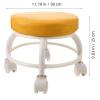 LALADEFIEE Rolling Pedicure Stool with Wheels, Low Height Footrest Stool for Nail Salons and Home Use, Orange Multipurpose Massage and Beauty Salon Chair with Swivel Casters view 2
