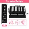 Ouligay 2 PCS 5 Hole Makeup Pencil Sharpener for Women Cosmetic Pencil Sharpeners for Lip Eyeliner Eyeliner and Eyebrow Make up Sharpener Tool with Plastic Lid Black and Pink view 2