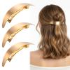 3PCS Gold Hair Clip, Oval French Brrette, Barrettes for Thicky Hair, Non-Slip Simple French Barrette Hairs Clips, for Weddings, Work, Parties, Various Occasions view 1
