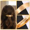 3PCS Gold Hair Clip, Oval French Brrette, Barrettes for Thicky Hair, Non-Slip Simple French Barrette Hairs Clips, for Weddings, Work, Parties, Various Occasions view 3