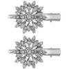 DONFAMDS Rhinestones Hair Clip Set 2 Pieces Floral Crystal Hair Barrettes for Women Bridal Styling Side Bang Alligator Clips Everyday Use view 1