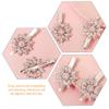 DONFAMDS Rhinestones Hair Clip Set 2 Pieces Floral Crystal Hair Barrettes for Women Bridal Styling Side Bang Alligator Clips Everyday Use view 3