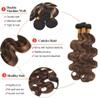 BilltiiWW P1B30 Black and Light Brown Body Wave Hair Bundles For Women view 3