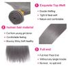 28 30 32 Inch Gray Bundles Straight 3 Bundles Human Hair Brazilian Remy Hair 50 Grams/Bundle 10A Grade Unprocessed Virgin Hairs Silver Grey Color Straight Bundle Weaves Extensions view 3