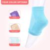 NULYLU Gel Moisturizing Heel Socks for Dry Cracked Feet, 4 Pairs Open Toe Non-Slip Socks in Purple Green Blue and Skin Tone for Men and Women Night Foot Care view 3