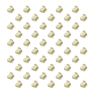 100 Pack 1cm Mini Hair Claw Clips - tiny hair clips - Plastic Mini Hairpins for Women, Girls (Milky white)