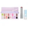 Cheeryep Qianyan Cosmetics Set, Floating Life 16-Color Eyeshadow Palette with True Tone Pigment, Underflow Layer Crystal Film Solid Lip Gloss, Matte Pearl Smoky (M, Eyeshadow + Lipstick) view 1