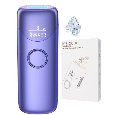Ubroo Portable IPL Hair Remover Device 5C Ice Cooling, Effectively Hair Regrowth, Compact Depilation Device for Daily Use on Legs, Underarms and Bikini Area(Purple)