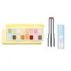 Cheeryep Qianyan Cosmetics Set, Floating Life 16-Color Eyeshadow Palette with True Tone Pigment, Underflow Layer Crystal Film Solid Lip Gloss, Matte Pearl Smoky (J, Eyeshadow + Lipstick) view 1