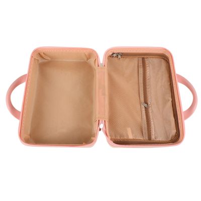 HAKIDZEL Mini Travel Cosmetic Case 14-inch Hard Shell Vanity Suitcase for Women, Portable Makeup Organizer Bag with Handle, Lightweight Pink Makeup Travel Storage