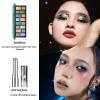Cheeryep Qianyan Cosmetics Set, Floating Life 16-Color Eyeshadow Palette with True Tone Pigment, Underflow Layer Crystal Film Solid Lip Gloss, Matte Pearl Smoky (N, Eyeshadow + Lipstick) view 2