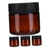 4pcs Brown Plastic Cream Dispenser Bottles with Black Caps and UV Protection Leakproof Refillable view 1