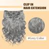 Gray Body Wave Clip in Hair Extensions - 24 Inch Real Remy Silver Human Hair, 120g 7pcs, Grey Body Wave Clip ins Hair Extensions for Women view 4
