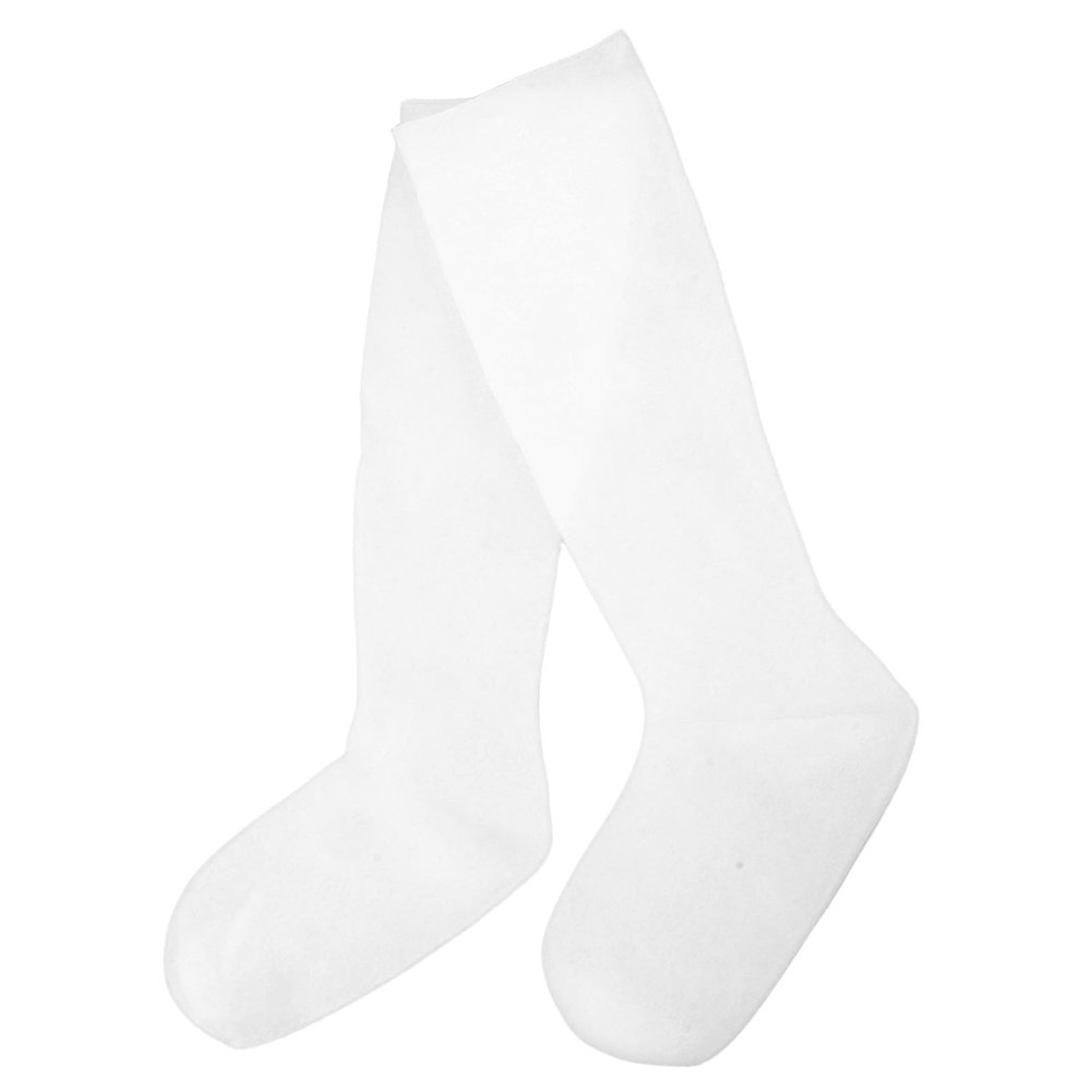 Amosfun Moisturizing Gel Knee High Socks 1 Pair White Sebs Material Soft Elastic Sleep Socks for Dry Cracked Feet Overnight Foot Care and Spa