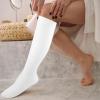 Amosfun Moisturizing Gel Knee High Socks 1 Pair White Sebs Material Soft Elastic Sleep Socks for Dry Cracked Feet Overnight Foot Care and Spa view 4