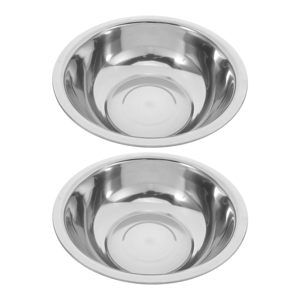 GALPADA 2pcs Stainless Steel Foot Basin 29cm Thick Wash Basin for Soaking Feet and Face Suitable for Bathroom and Laundry Use