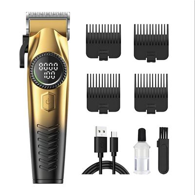 Professional Cordless Hair Clippers for Men, Electric Cutting Kit with LED Screen & 4 Guards, Precision Barber Trimmer for Fading and Blending, Rechargeable Ideal Gift for