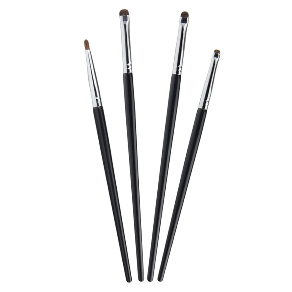 Uonlytech 4pcs Eye Makeup Brush Set for Women, Fine Precision Eyeliner Brushes with Genuine Equine Hair, Smudge and Detail Applicators for Professional Eyeliner and Eyeshadow Application
