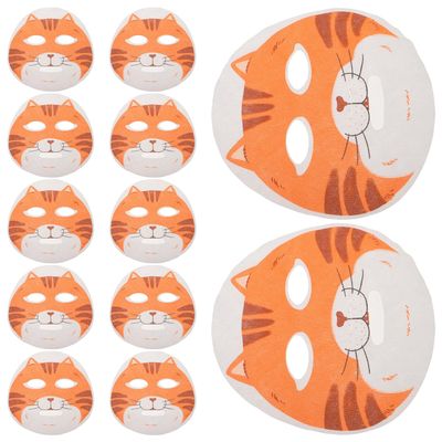 Abaodam 50pcs Animal Pattern Facial Mask Sheets Cute Cat Printed Face Masks Skincare Sheet for Spa Travel Party DIY Beauty Care
