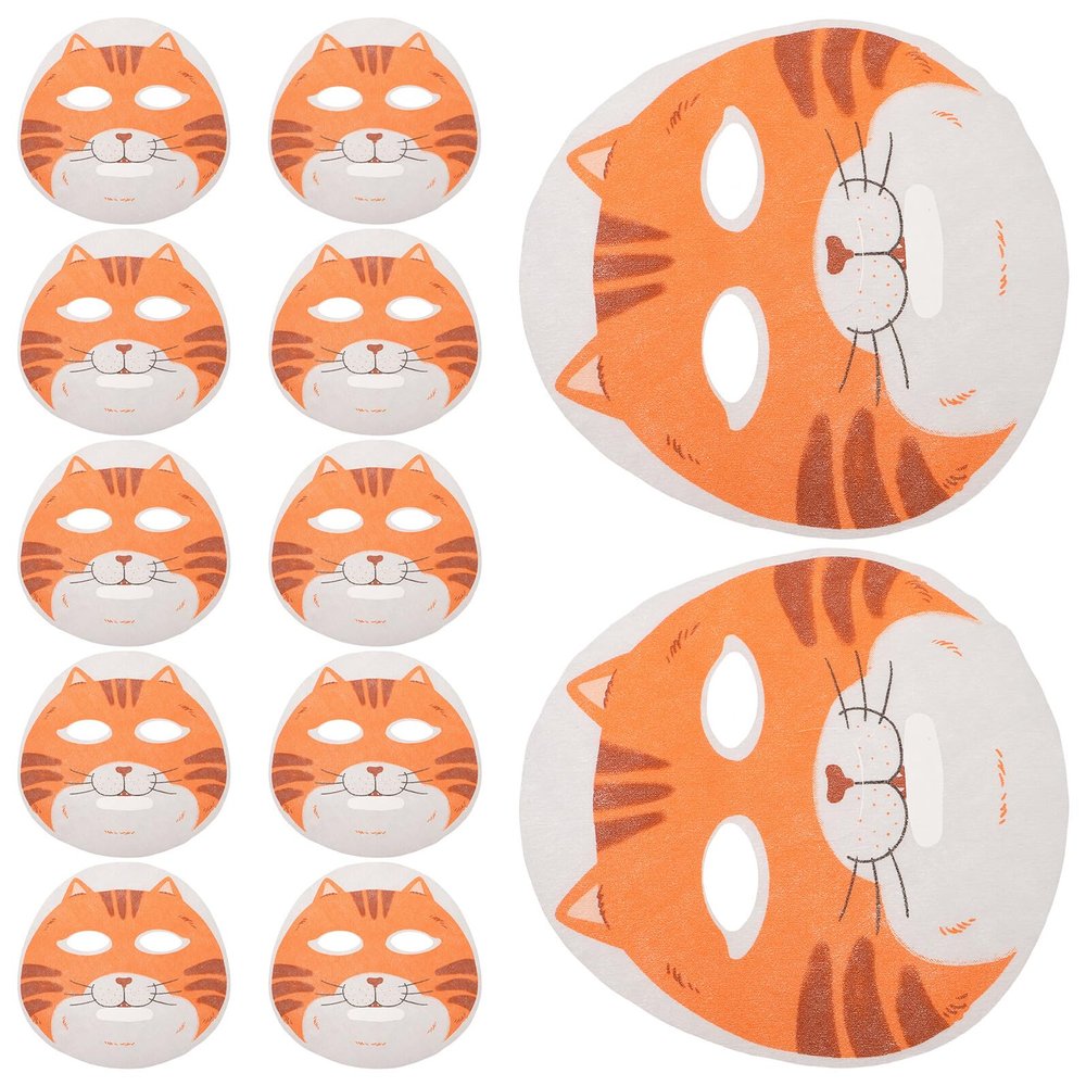 Abaodam 50pcs Animal Pattern Facial Mask Sheets Cute Cat Printed Face Masks Skincare Sheet for Spa Travel Party DIY Beauty Care