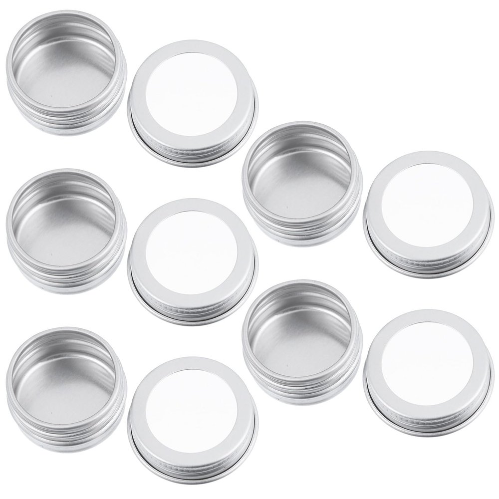 Tofficu 15pcs 5ml Small Aluminum Jar with Screw Lid Cosmetic Sample Containers Travel Cream Containers Refillable Makeup Storage Boxes for Ointments and Skincare