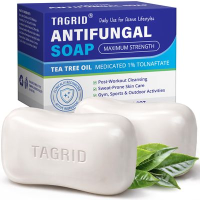 TAGRID Tea Tree Oatmeal Antifungal Soap for Sweaty Skin: Post-Workout Body Cleanser for Active Lifestyles & Gym Gentle Daily Skin Care
