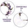 VICASKY Bridal Flower Garland Headband Handmade Floral Crown Hairpiece for Wedding Bridesmaid Flower Girl Hair Accessory Light Purple Small Daisy Wreath view 3
