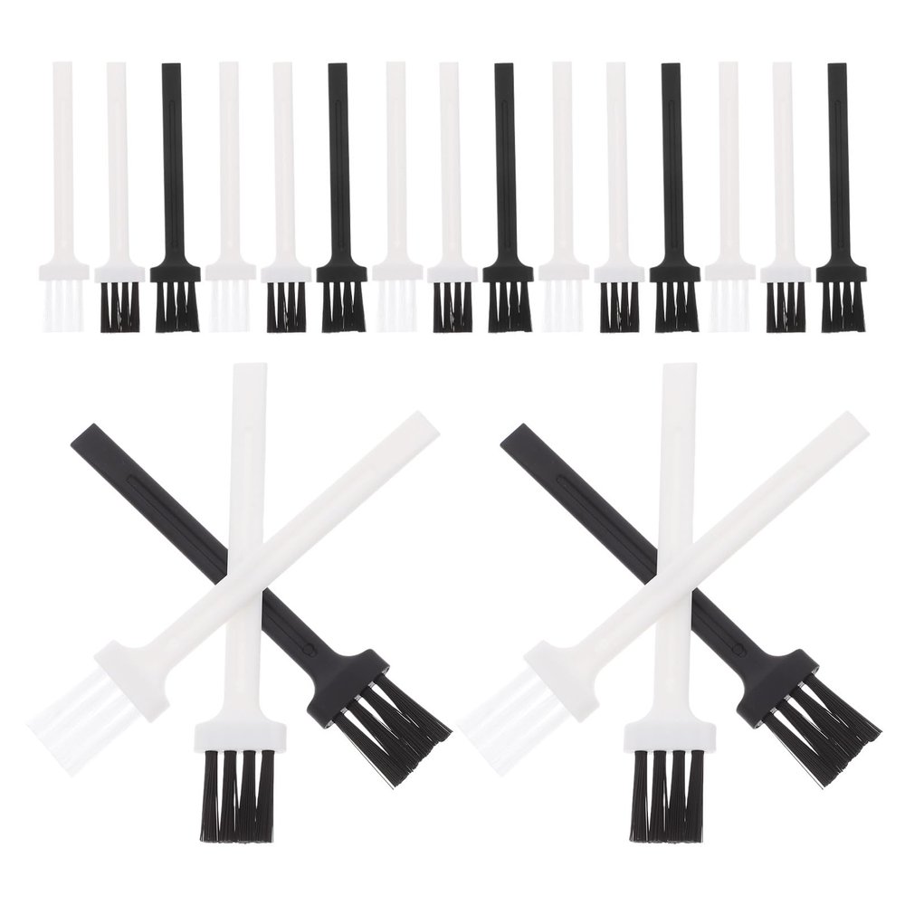 SEWACC 60pcs Multipurpose Cleaning Brushes for Electric Shavers and Computer Keyboards, Anti-static Small Plastic Brushes for Dust Removal, Black and White Set for Personal Care