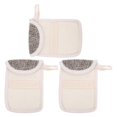 Hohopeti 3pcs Black Flax Linen Soap Bags Foaming Mesh Pouches Exfoliating Shower Soap Saver for Home Bathing and Facial Cleansing