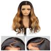 Topunique 13x6 Dark Root Ombre Brown-Blonde with 2 Front Strands Skinlike HD Lace Frontal Wig, 250% Density Pre-Plucked Bleached Knots Loose Wave Human Hair Wig 24 Inch view 1