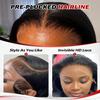 Topunique 13x6 Dark Root Ombre Brown-Blonde with 2 Front Strands Skinlike HD Lace Frontal Wig, 250% Density Pre-Plucked Bleached Knots Loose Wave Human Hair Wig 24 Inch view 4