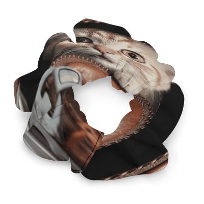 Cat Peeks Out of Zippered Leather Pocket Scrunchie Elastic Hair Bands Ponytail Holders Softer Than Silk Scrunchies No Damage Hair Ties Frizz Free Gentle Stylish Scrunchies for Women