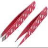 2 pcs Tilting Tweezers Eyebrow Hair Finishing Tools Stainless Steel Dot Printing Hair Removal Tool Clip Handy and professional view 4