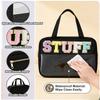 Fruobeyla Kids Toiletry Bag, Children Cosmetic Makeup Organizer, Hanging Travel Bag for Boys Girls Baby Toddler, Letter Black view 3