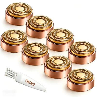 8PCS Gen 2 Replacement Heads for Flawless Facial Hair Remover, Rose Gold