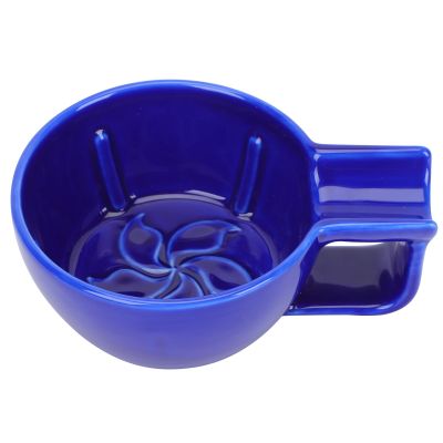 KAJNBN Ceramic Shaving Soap Bowl for Men Blue Practical Barber Shaving Soap Container and Lather Preparation