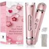 VEGITERIA Bikini Trimmer for Women- IPX7 Waterproof Electric Shaver, Painless & Flawless LED Light Electric Razors for Women for for Face, Bikini, Body, Leg, USB Rechargeable Facial Hair Removal Pink view 1
