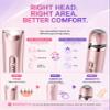 VEGITERIA Bikini Trimmer for Women- IPX7 Waterproof Electric Shaver, Painless & Flawless LED Light Electric Razors for Women for for Face, Bikini, Body, Leg, USB Rechargeable Facial Hair Removal Pink view 3