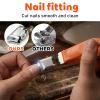 2 Pcs Wide Jaw Opening Anti-Splash Slanted Nail Clipper, Stainless Steel Angled Toenail Clippers Ingrown Curved Nail Trimmer for Thick Nails Women Men (Orange & Black) view 4