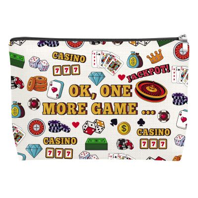 Mxrymvu Casino Lover Gift Makeup Bag Gambler Lover Gift Slot Machine Gifts for Gambler Friends Her Women Cosmetic Bag Gambling Themed Gifts Lucky Casino Present for Christmas Birthday Retirement