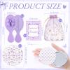 48 Pcs Bow Theme Party Favors Gift Mini Hair Brush Mirror,Cute,Purple view 2