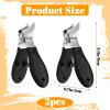 2PCS Wide Jaw Opening Toenail Clippers Anti-Splash Slanted Nail Clipper Slanted Ingrown Nail Clippers Long Handle Splashproof Nails Clipper Stainless Steel Curved Toe Trimmer for Men Women Thicknail view 2