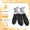 2PCS Wide Jaw Opening Toenail Clippers Anti-Splash Slanted Nail Clipper Slanted Ingrown Nail Clippers Long Handle Splashproof Nails Clipper Stainless Steel Curved Toe Trimmer for Men Women Thicknail view 3