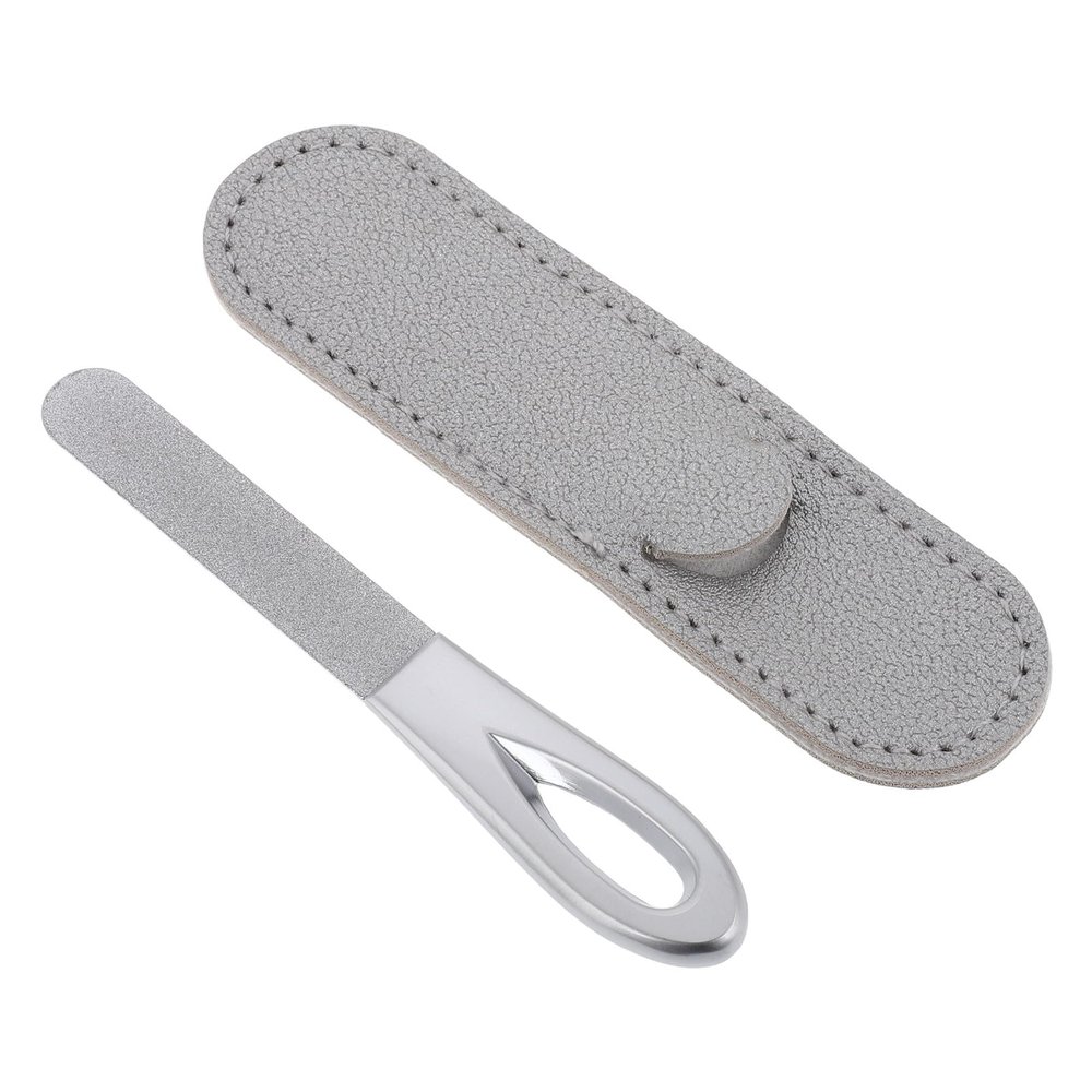 VILLCASE Double Sided Nail Shaper Non-Slip Handle Nail File Set with Pu Case for Manicure and Pedicure for Home and Travel Use