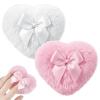 2Pcs Large Fluffy Dusting Heart Body for Face Powders, Ultra Soft Body Powders Puffs, Bodys Washable Reusable Makeup Puffs(White+Pink) view 1